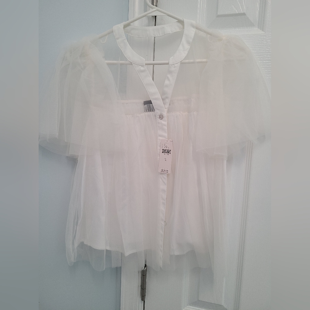 Sunday in Brooklyn Tulle Swing Blouse Anthropologie - Picture 6 of 8